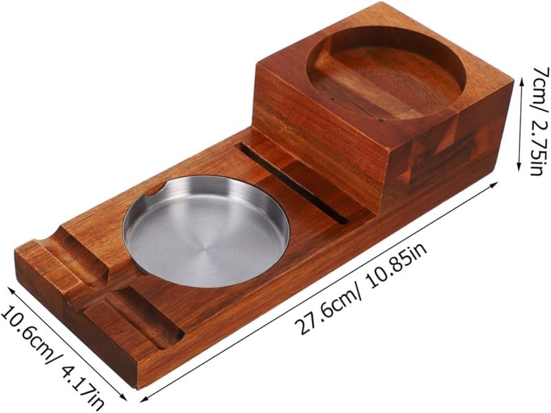 صينية سيجار خشبية متعددة الوظائف وصينية كأس الويسكي رف قابل للفصل وسهل التنظيف - Image 2